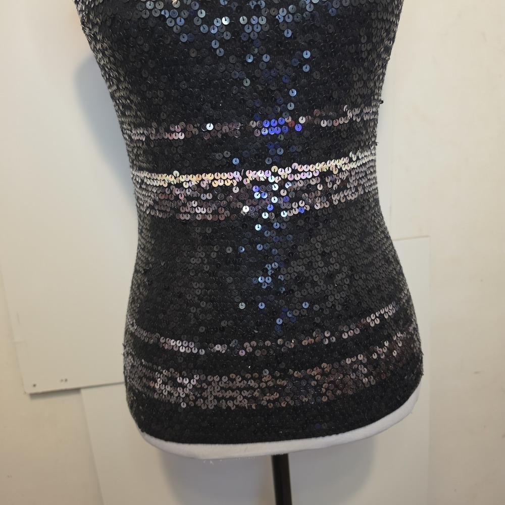The Limited Stretch Women's Black Sequin Tank Top Sleeveless Size M - Picture 3 of 9